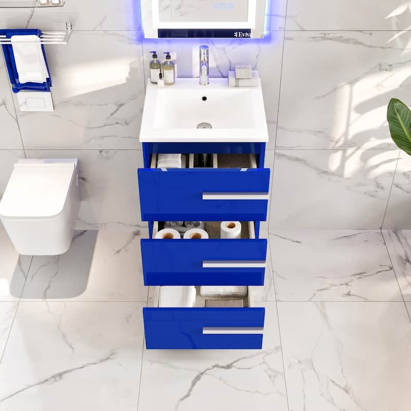 Eviva Deluxe 24"W Bath Vanity with White Porcelain Integrated Sink