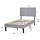 preview thumbnail 16 of 15, Javlergo Upholstered Platform Bed Frame with 2 USB Charging Station & Adjustable Headboard, Kids Bed Set of 2