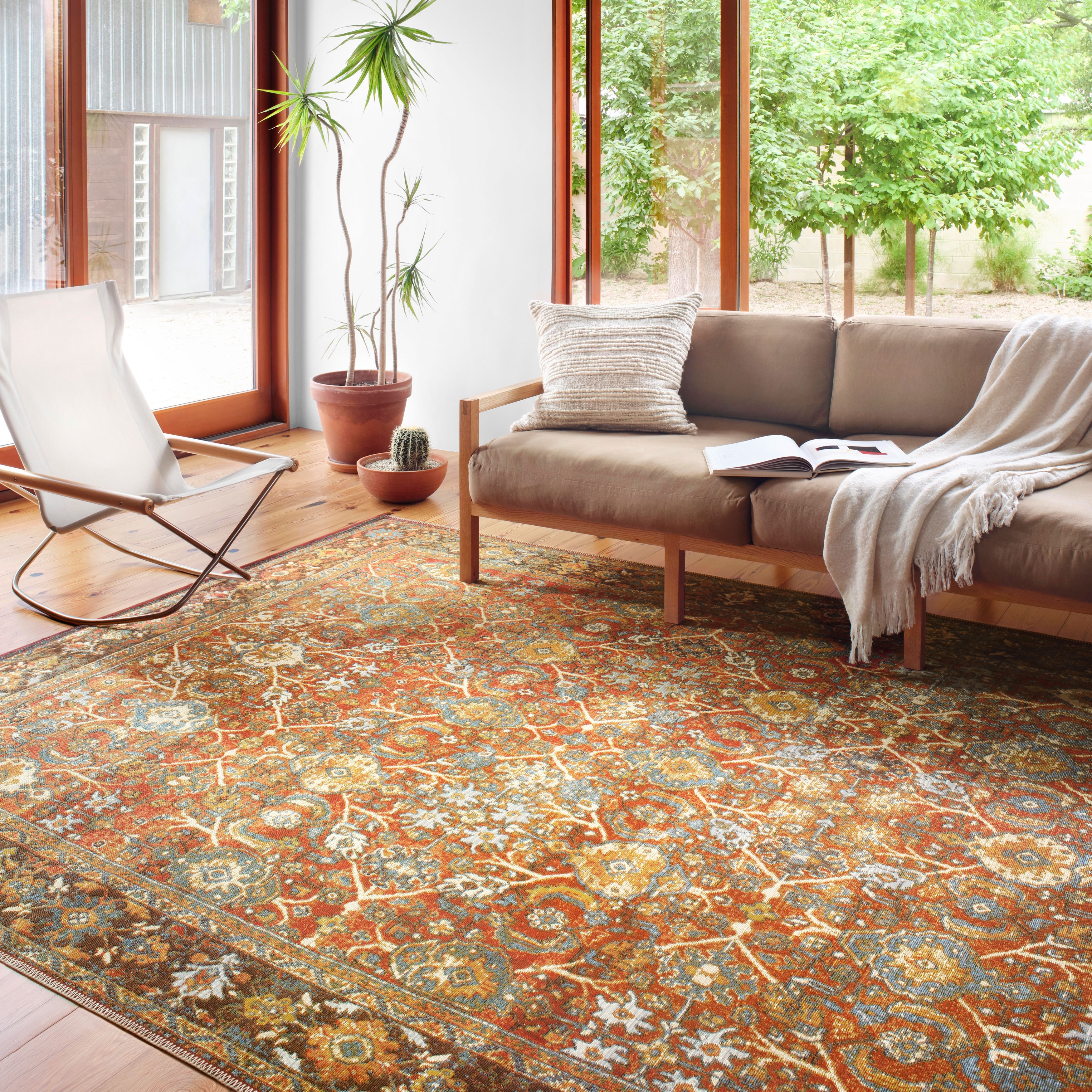 Alexander Home Luciano Lagoon Oriental Indoor/ Outdoor Area Rug