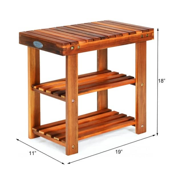 3-Tier Wood Shoe Rack 19' Shoe Bench Boots Organizer - 19 x 11 x 18 (L x  W x H) - Bed Bath & Beyond - 30899067