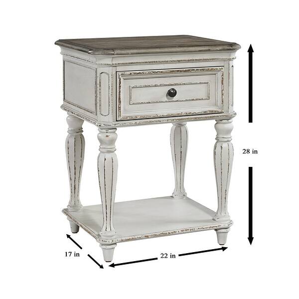 Shop Magnolia Manor Antique White Leg Nightstand Overstock 17309396