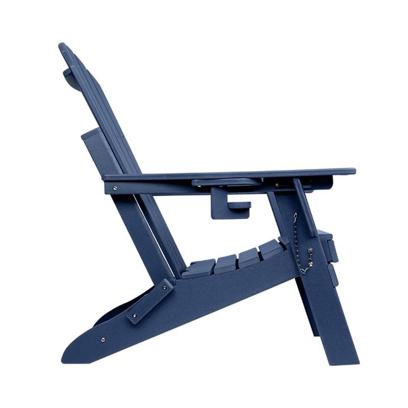 Vrakae Adjustable and Folding Adirondack Chair with Cup Holder