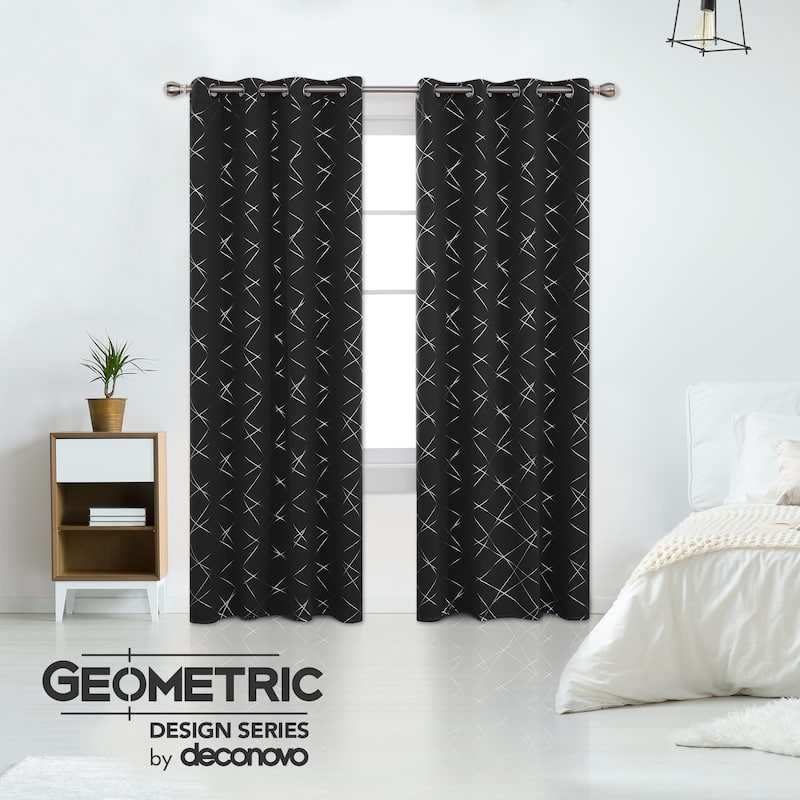 Deconovo 52 Inch Geometric Print Curtain Panel Pair(2 Panel)