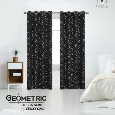 Deconovo 52 Inch Geometric Print Curtain Panel Pair(2 Panel)