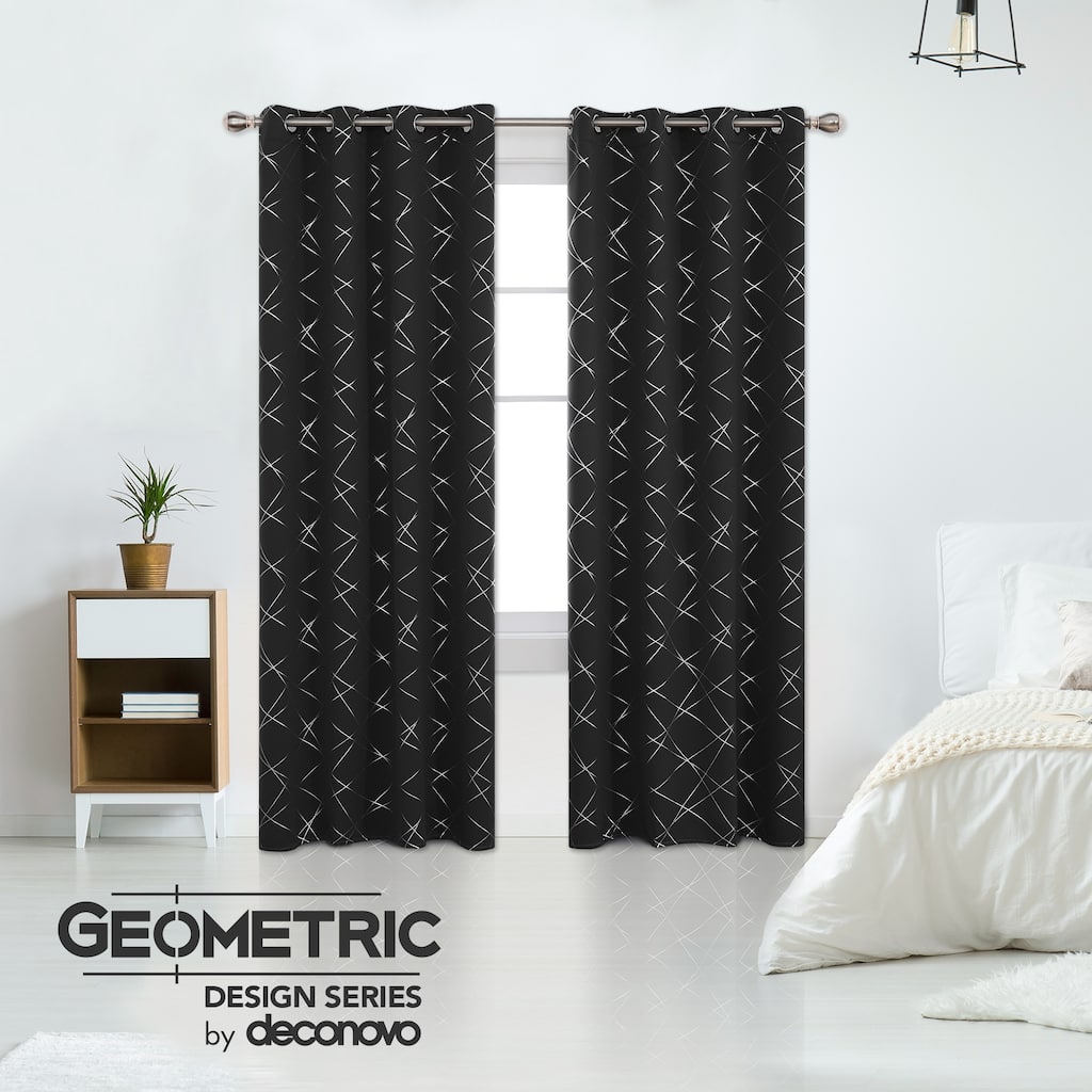 Deconovo 52 Inch Geometric Print Curtain Panel Pair(2 Panel)