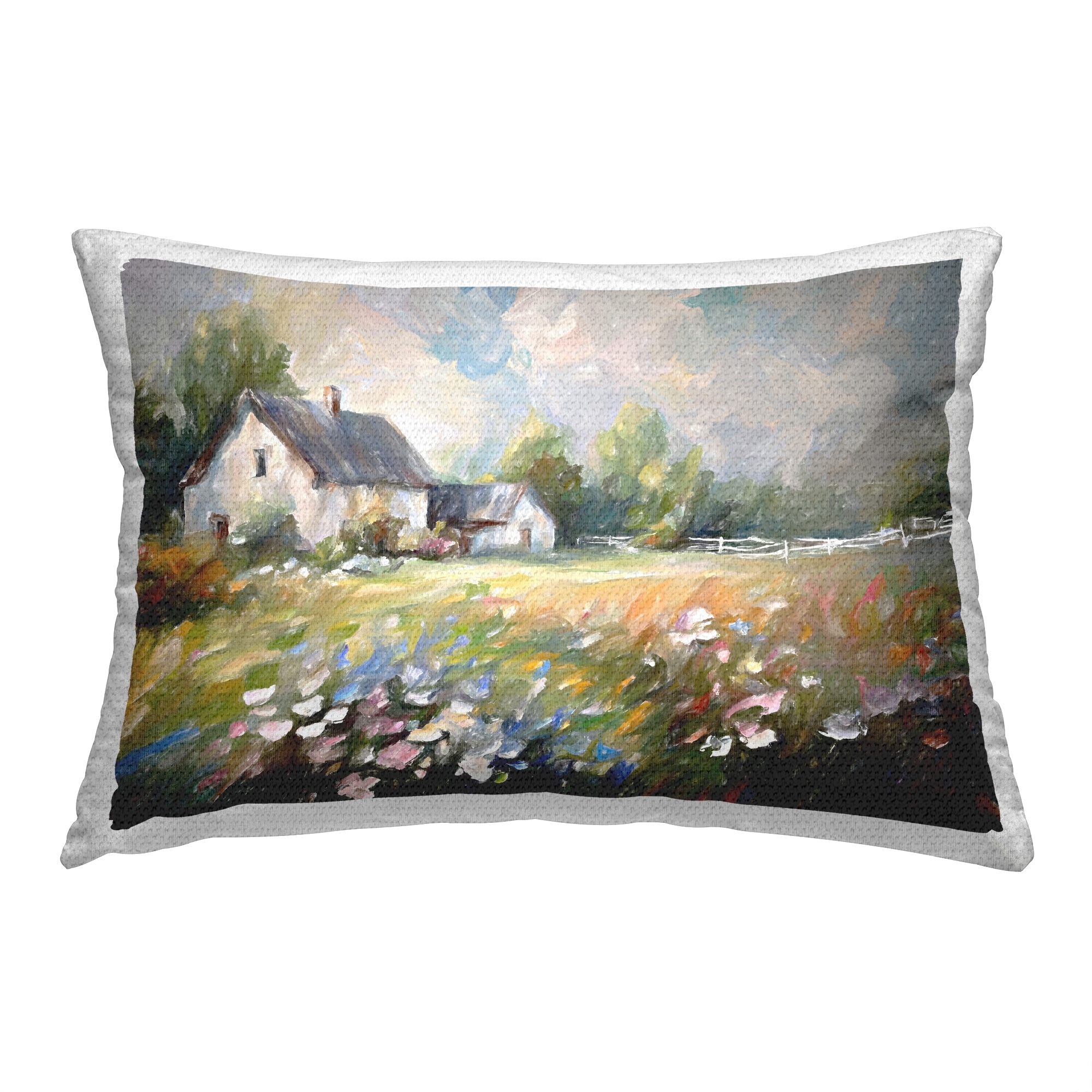 Stupell Country Cottage Meadow Printed Outdoor Throw Pillow Design by Ramona Murdock