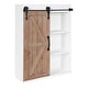 preview thumbnail 33 of 57, Kate and Laurel Cates Decorative Wood Cabinet with Sliding Barn Door - 22x28 White/Rustic Brown