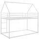 preview thumbnail 4 of 12, Elegant Style and House Metal Bunk Bed with Sturdy Frame, Built-in Ladder and Slide, Twin over Twin, White