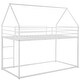 preview thumbnail 18 of 26, Twin House Bunk Bed with Slide, Ladder, and Guardrails, Metal Frame, Black
