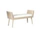 preview thumbnail 10 of 9, Aderyn Mid-Century Padded Bench with Raised Rattan Arms White-Natural