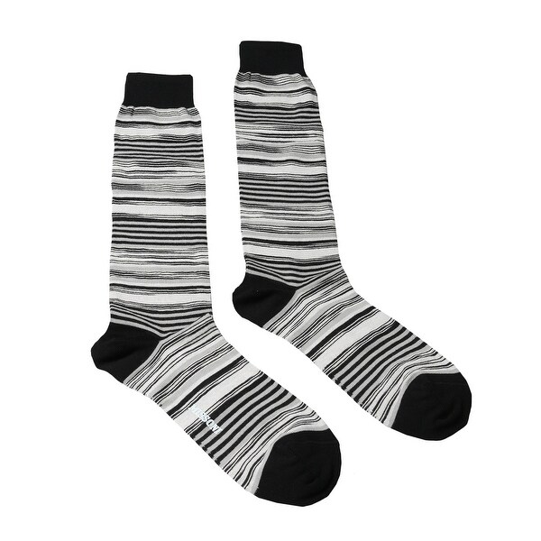 Missoni GM00CMU4658 0003 White/Black Striped Knee Length Socks. Opens flyout.