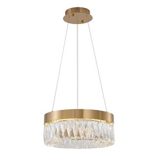 16" Gold Metal LED Chandelier With Clear Crystals - Bed Bath & Beyond ...