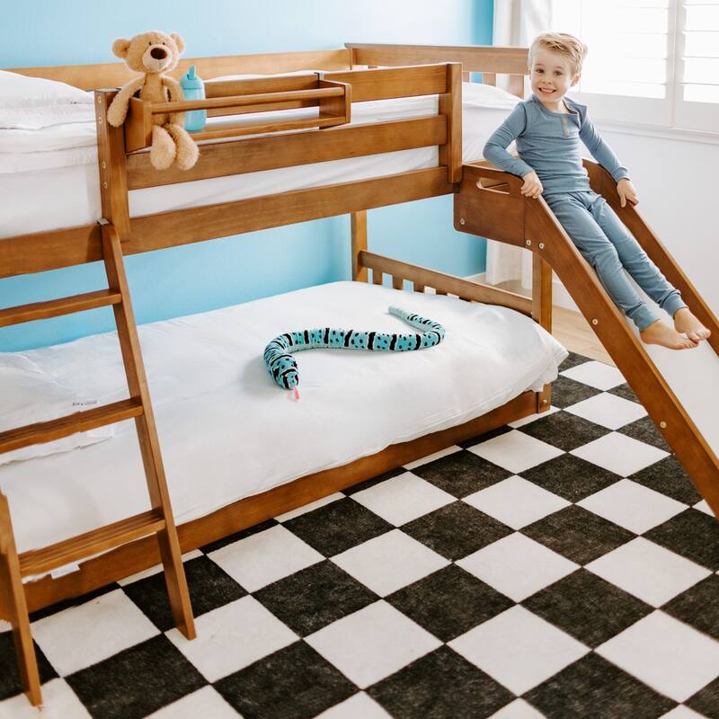 Max and Lily Classic Twin over Twin Low Bunk with Easy Slide