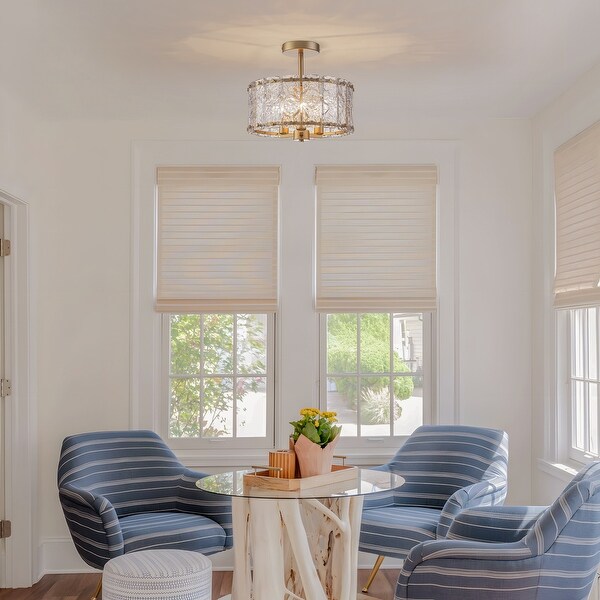 Starsky Modern 3/4-Light Textured Glass Semi Flush Mount Ceiling