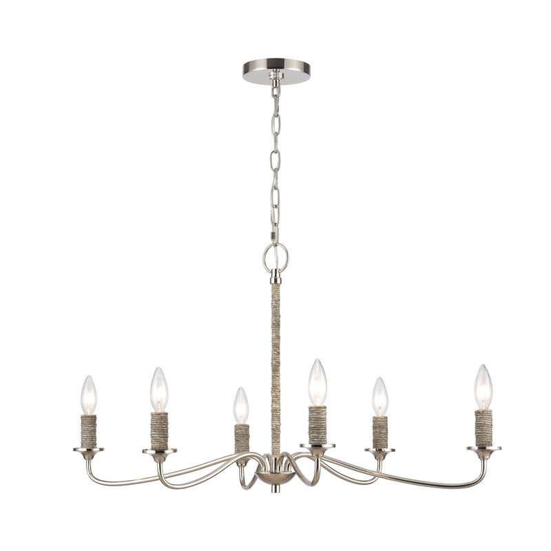 Elk Home Abaca Polished Nickel Finish 6 Light Chandelier