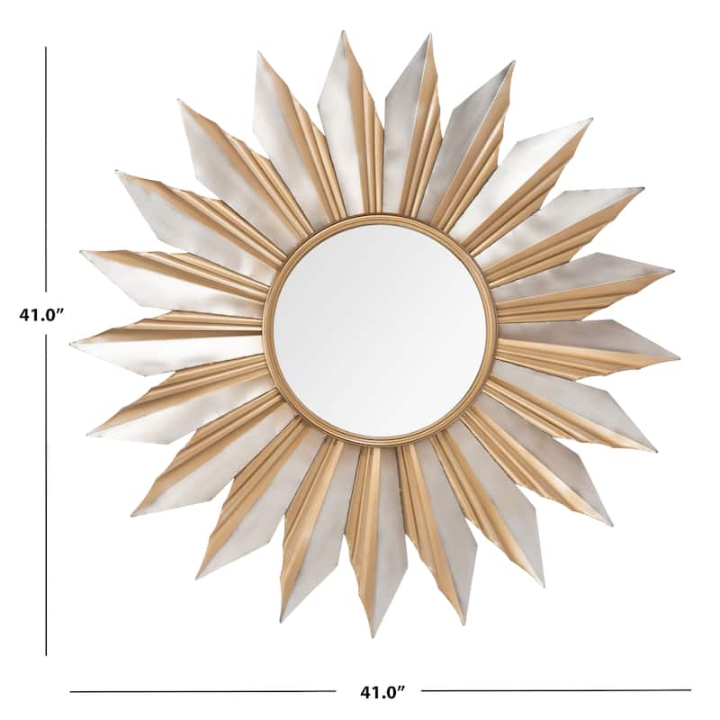 SAFAVIEH Denisse 41-inch Gold Sunburst Round Mirror - 41" W x 2.8" L x 41" H - 41Wx3Dx41H