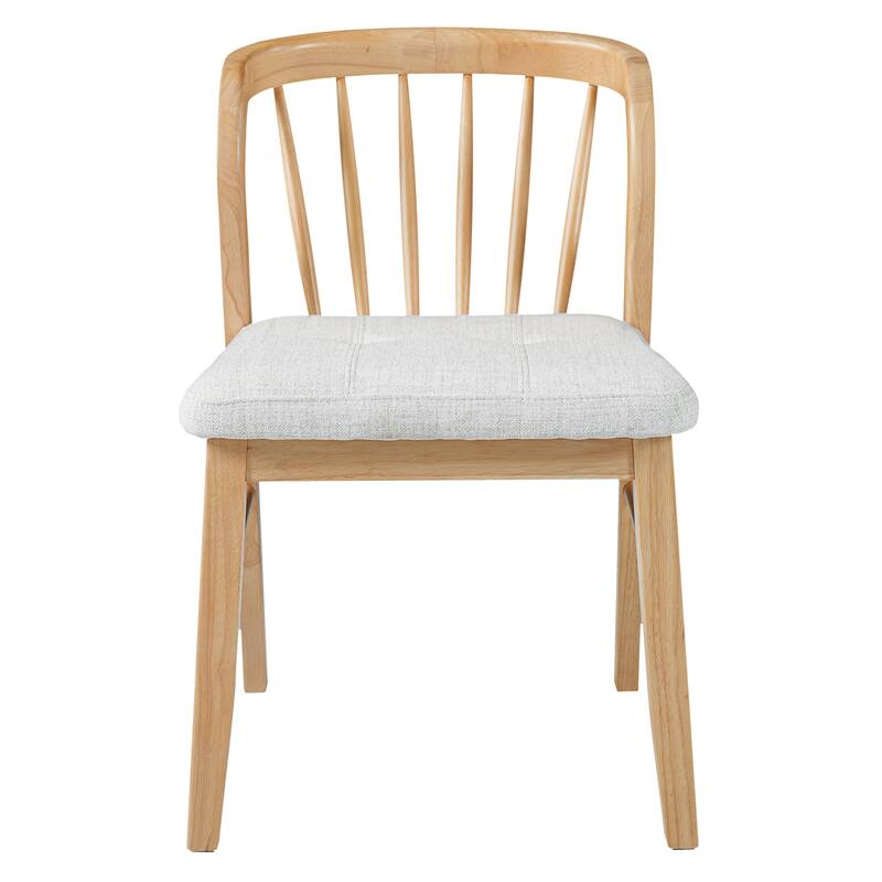 Christopher Knight Home - Modern 7-Piece Wooden Dining Table Set with Fabric Upholstered Windsor Dining Chairs