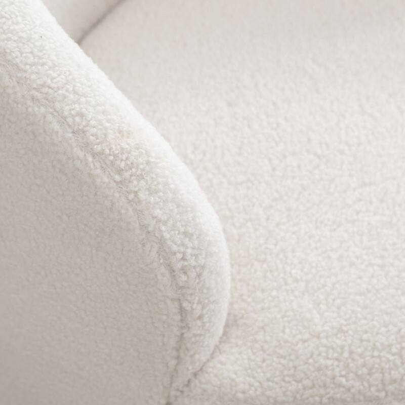 Teddy Fabric Swivel Accent Barrel Chair With Powder Coating Metal Ring