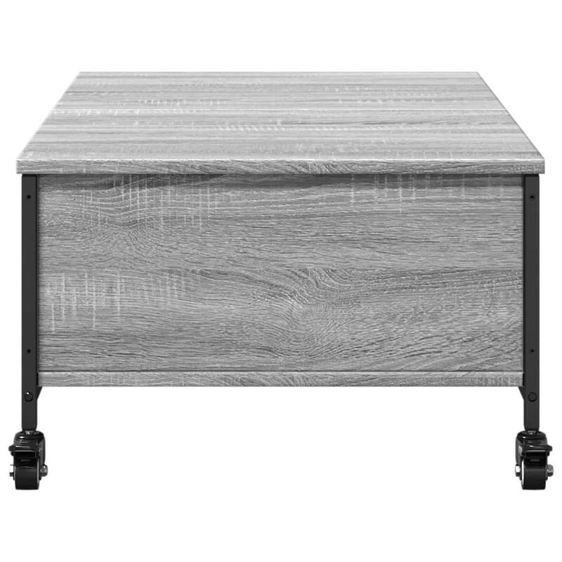 vidaXL Coffee Table Gray Sonoma Engineered Wood Small Rollable - 21.7 x 35.8 x 13.4 in