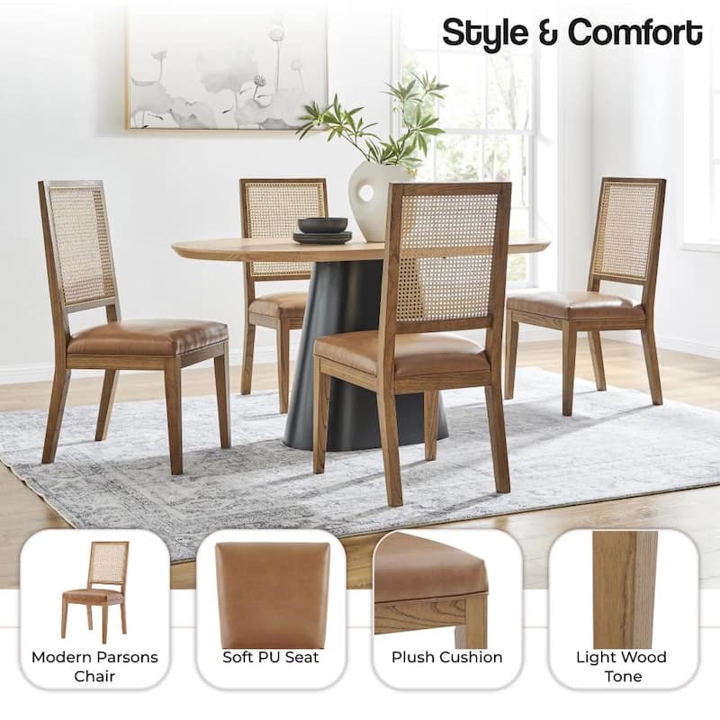 NPD Furniture Dover Faux Leather Dining Side Chair (Set of 2)