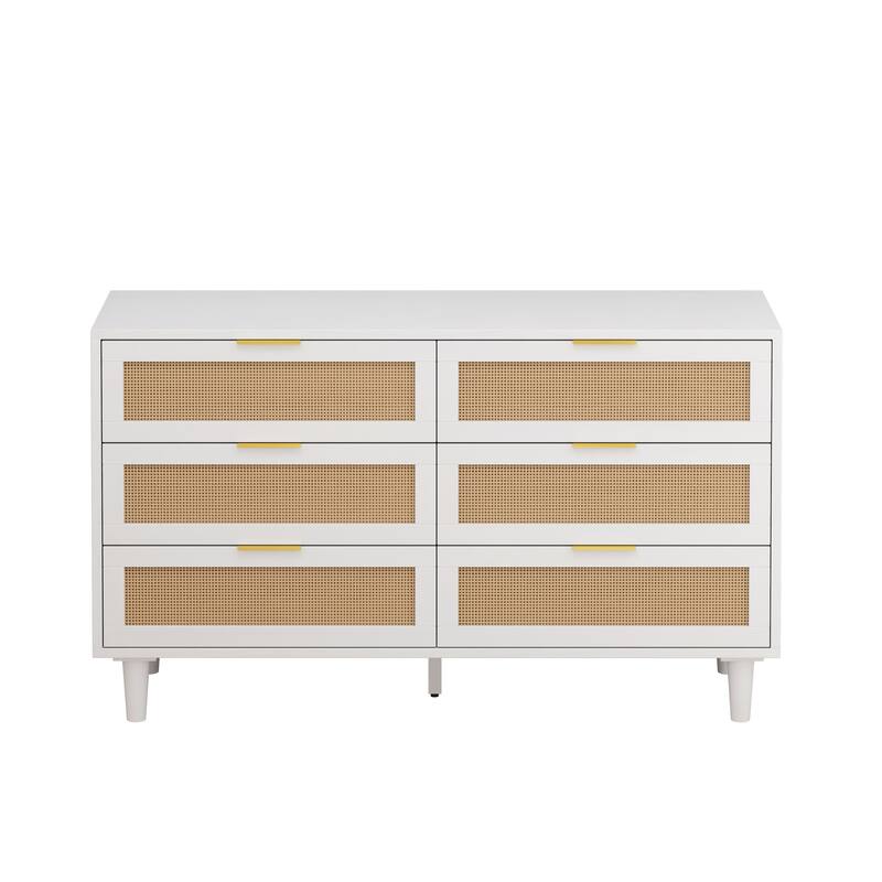 6-Drawers Rattan Storage Cabinet Rattan Drawer