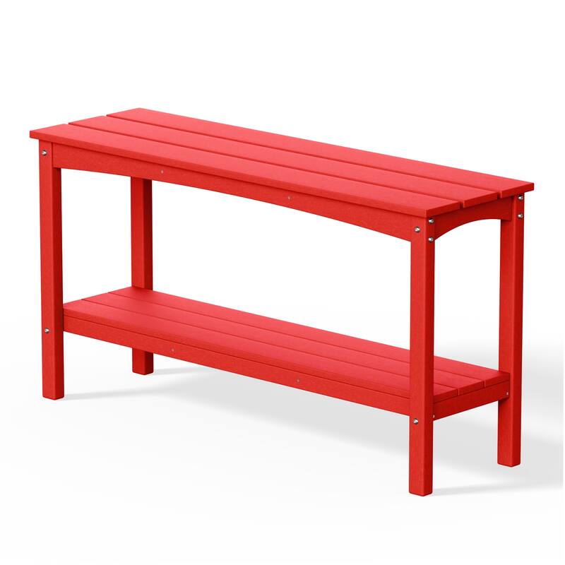 Laguna Hdpe All Weather Outdoor Patio Two Shelf Table