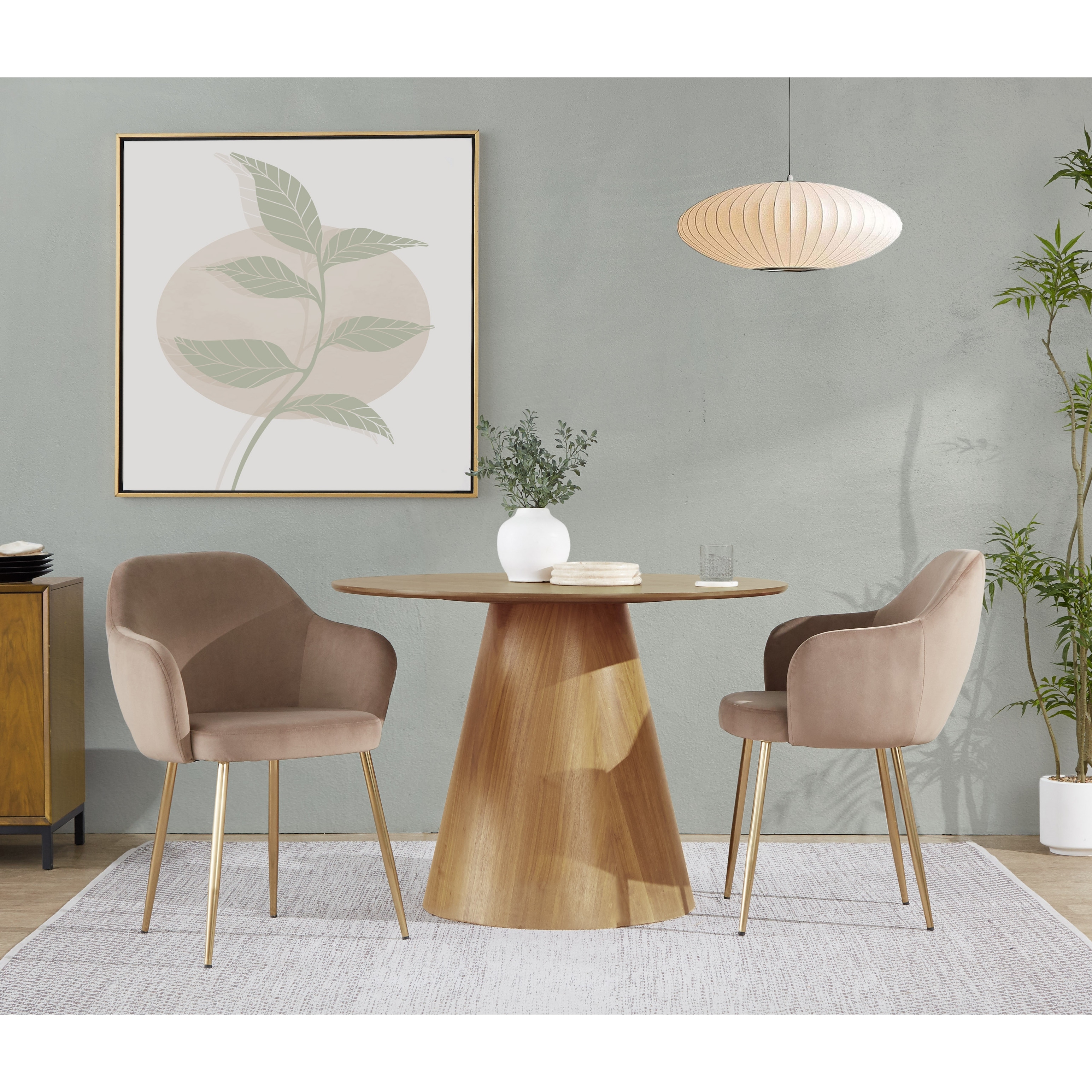 Porch & Den Beckett Dining Chair with Tapered Metal Legs (Set of 2)