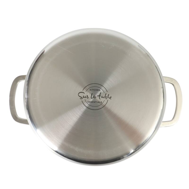 Sur La Table Kitchen Essentials 3-Piece 5.3-Quart Stainless Steel Dutch Oven with Steamer Insert & Glass Lid