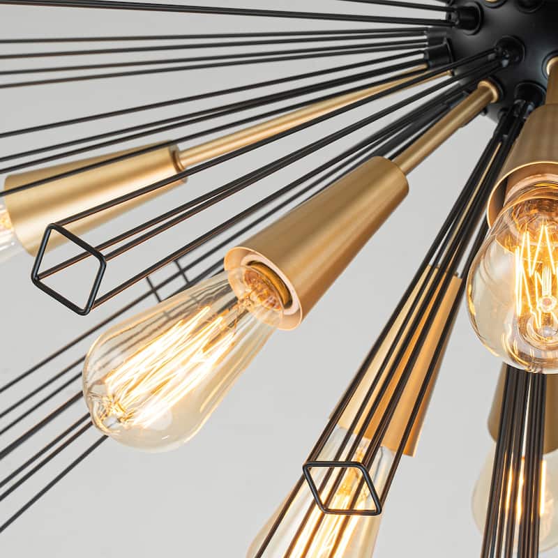 OYIPRO 10-Light 34" W Contemporary Large Geometric Sputnik Sphere Chandelier