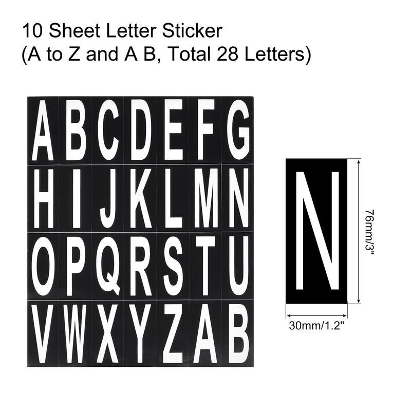 Letters Stickers Alphabet Sticky Labels PVC Vinyl for Mailbox Address - 10 Pack
