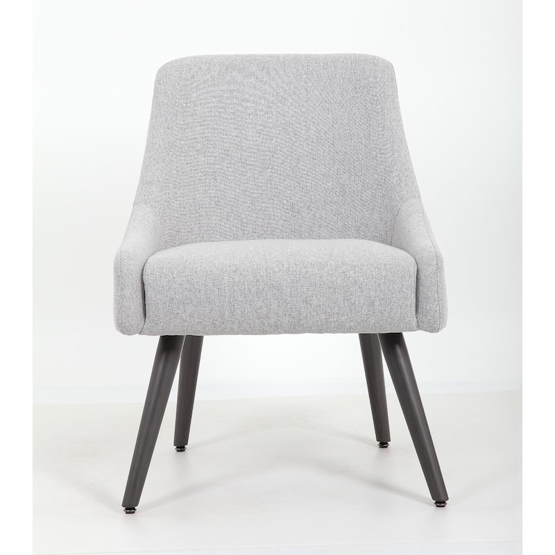 Boki Reception Guest Chair, Light Gray Poly-Linen, Soft Foam Seat