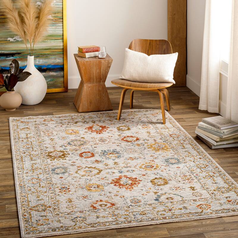 Livabliss Traditional Reina Medallion Area Rug - 5' x 7'5" - Cream
