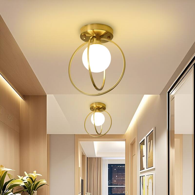 1 - Light Globe Semi Flush Mount