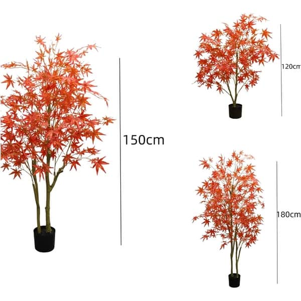 dimension image slide 1 of 2, 120cm/150cm/180cm Red Artificial Maple Tree