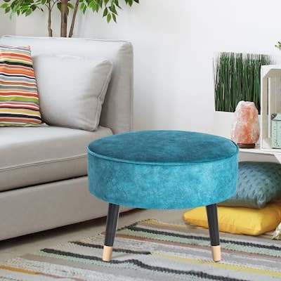 Adeco Ottoman Foot Stool Rest Oval Home Vanity Bench