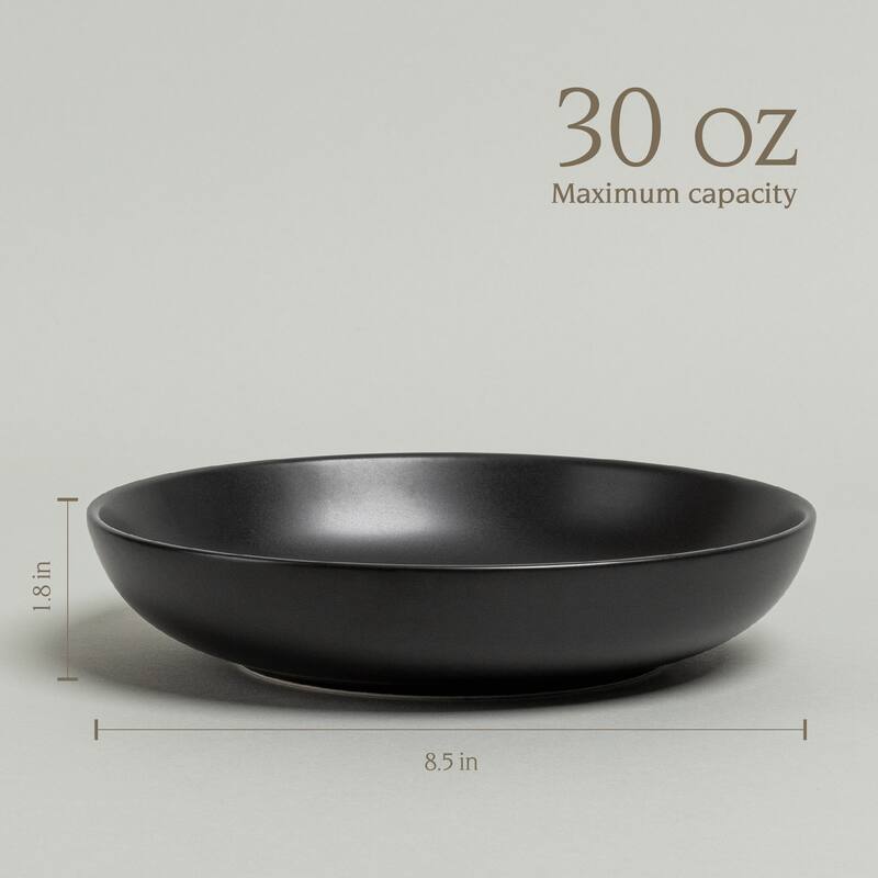 over&back Coupe Semi-Matte Stoneware Dinner Bowls - 30oz