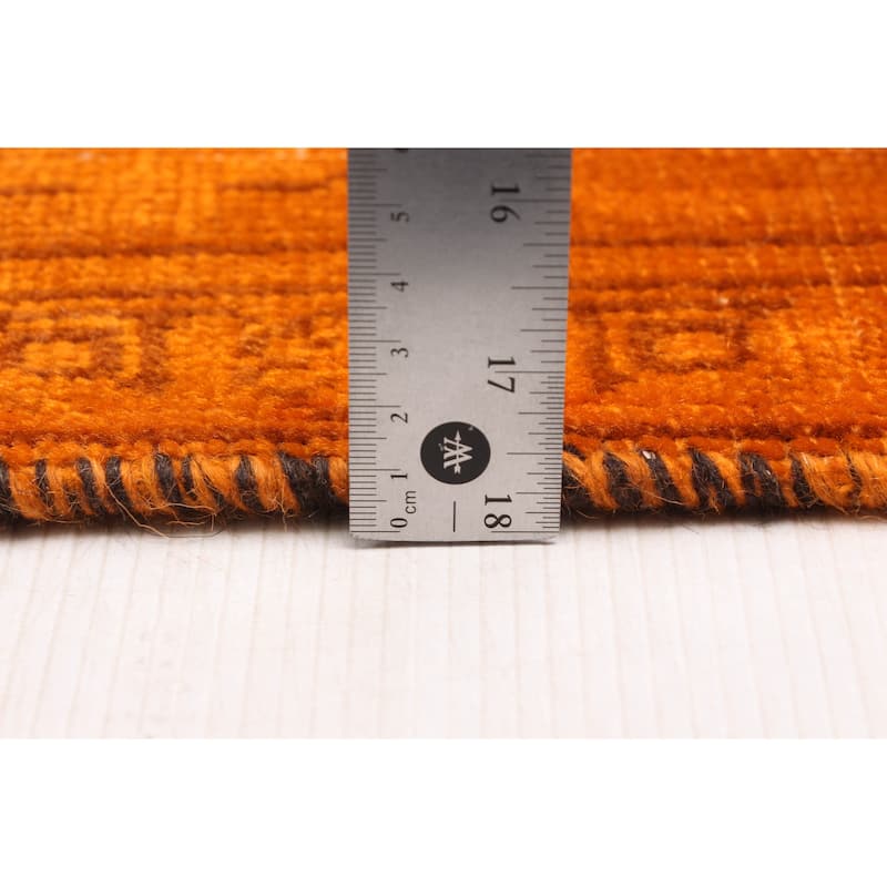 ECARPETGALLERY Hand-knotted Color Transition Orange Wool Rug - 6'6 x 9'2