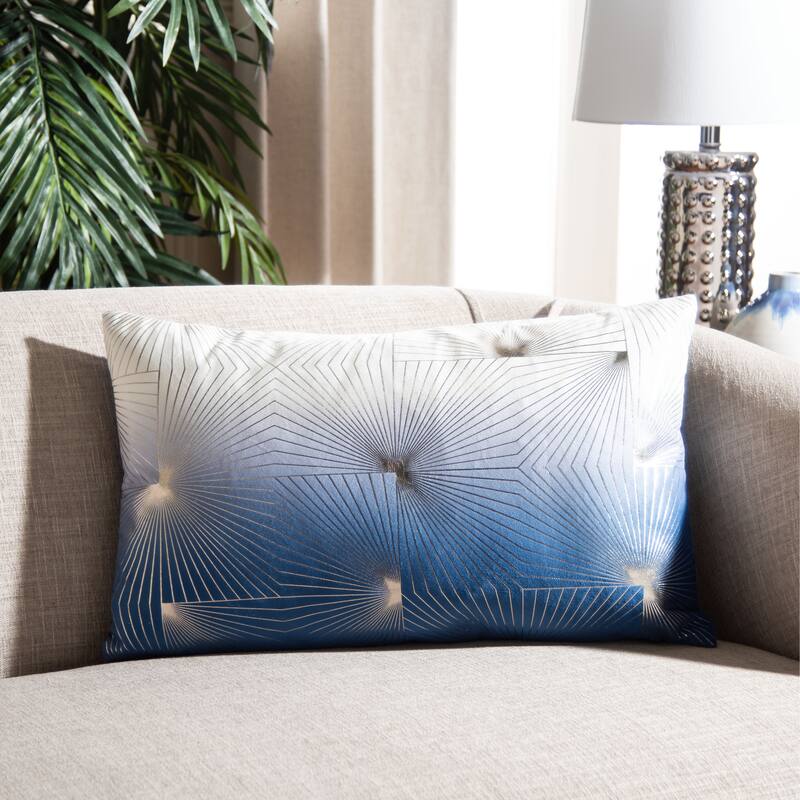 SAFAVIEH Elizabeth Decorative Throw Pillow - Navy/Grey - 12Wx20L