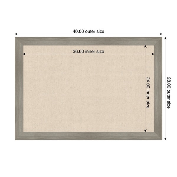 dimension image slide 86 of 91, Amanti Art Framed Fabric Pinboard Natural Linen Printed Bulletin Board