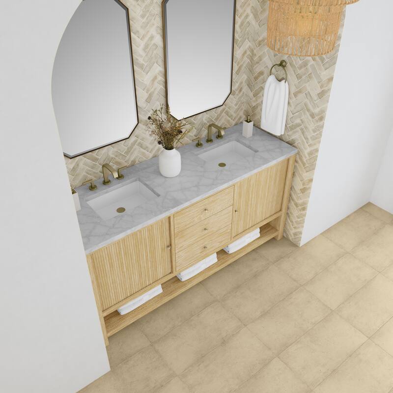James Martin Vanities Marigot Single 72" Double Vanity, Sunwashed Oak
