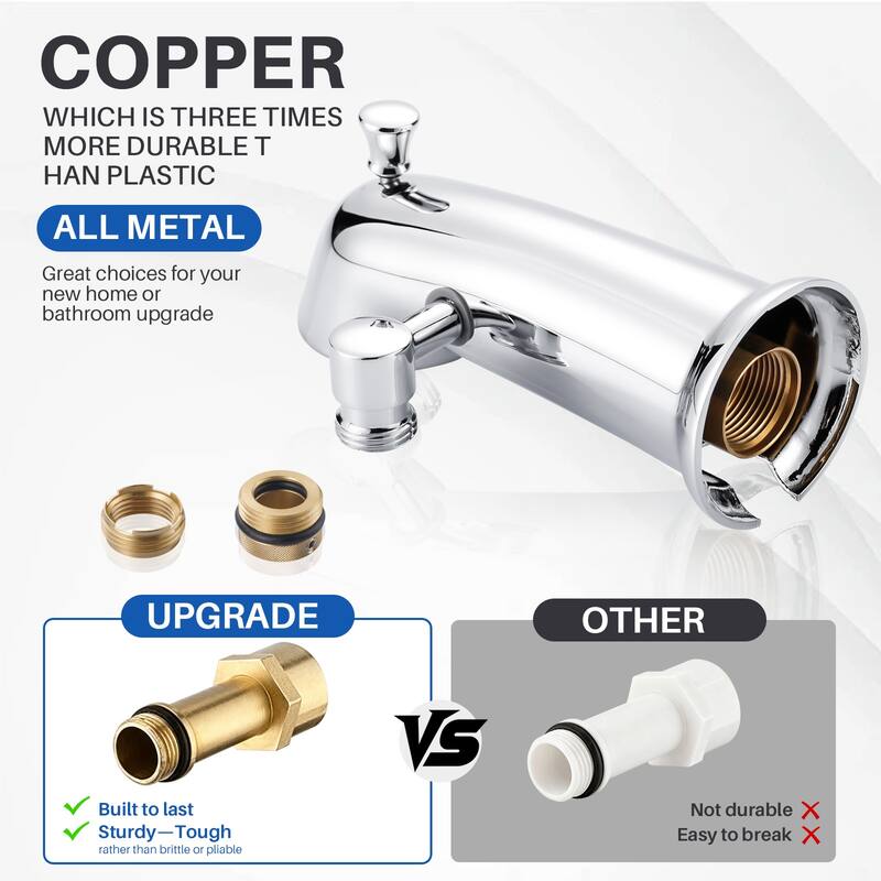 WOWOW Integrated Diverter Bathtub Spout with Handshower