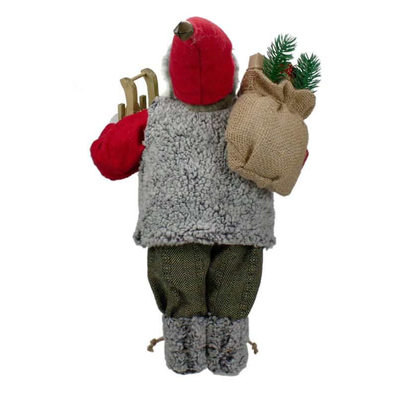18" Standing Santa Christmas Figure Carrying Presents and a Sled