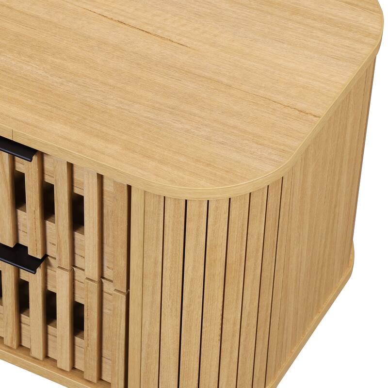 WAMPAT Fluted 2-Drawer Nightstand