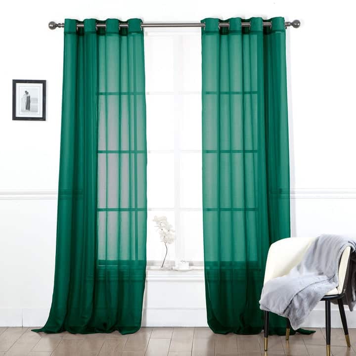Manhattan Dolly Sheer Grommet Window Curtain Panel, 54x90 Inches - 54 x 90 Inches