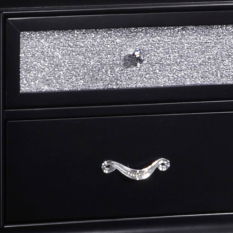 Black 2-Drawer Nightstand