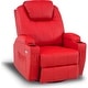 preview thumbnail 18 of 46, MCombo Manual Swivel Glider Rocker Recliner Chair with Massage and Heat, Faux Leather 8031 Red