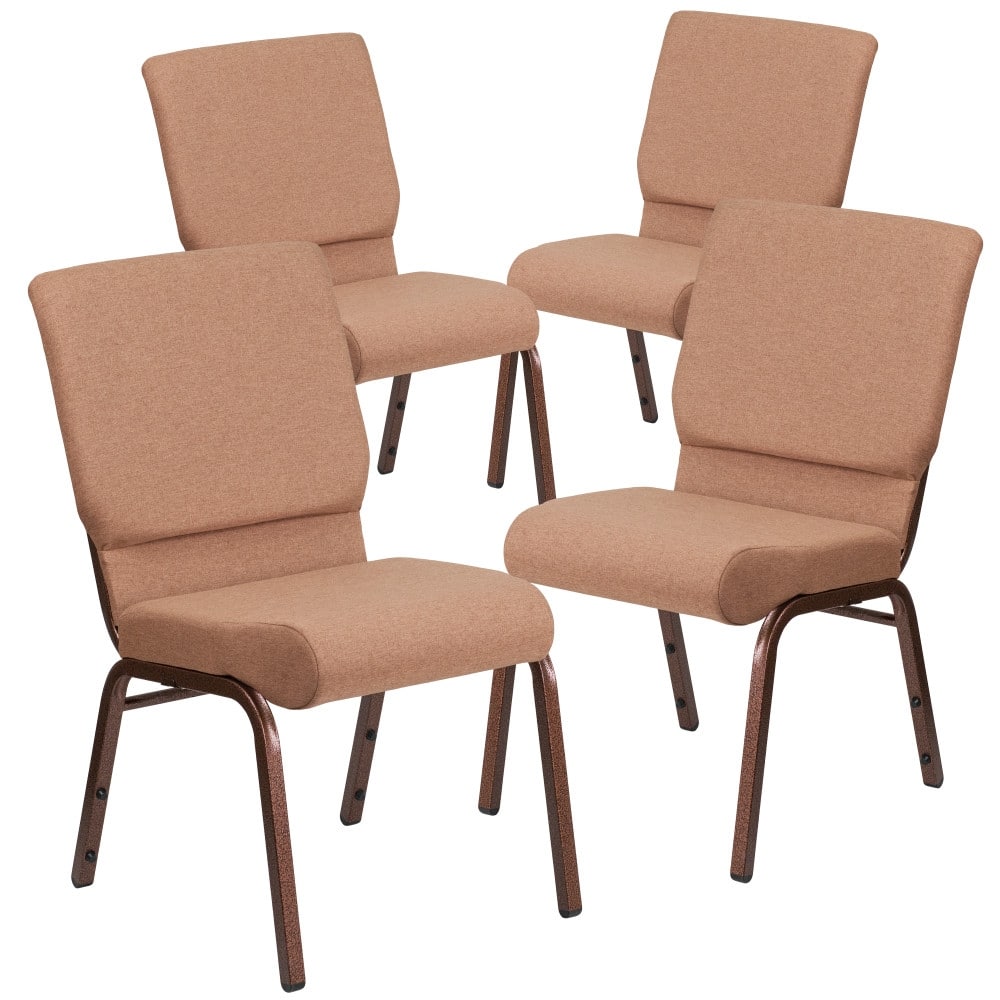 4 Pack 18.5"W Stacking Church Chair in Fabric - Copper Vein Frame