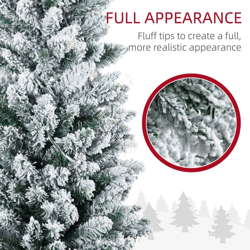 7FT Artificial Slim Pencil Christmas Tree with 499 Realistic Branch Tips & Plastic Stand