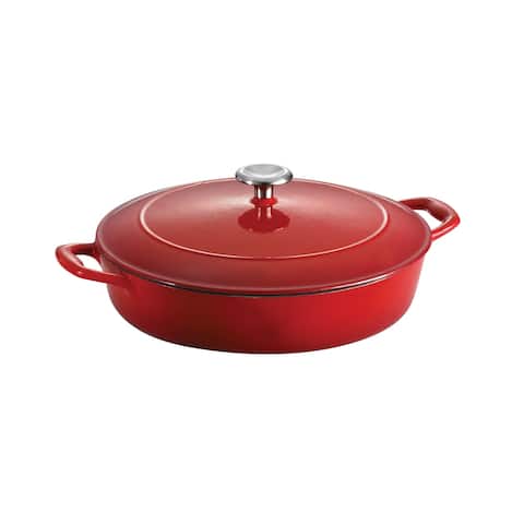 Tramontina 4 Qt Enameled Cast-Iron Series 1000 Covered Braiser - Gradated Red