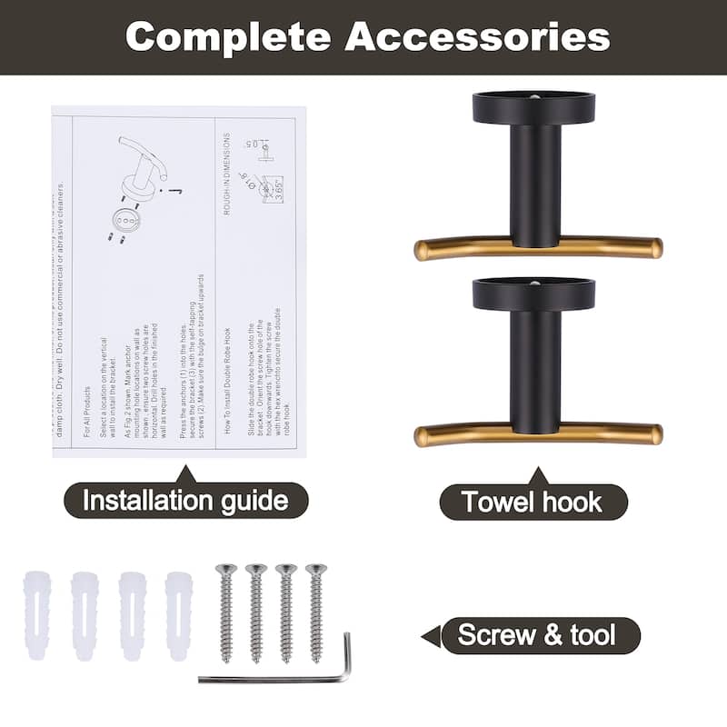 WOWOW Knob-Hook Double Robe/Towel Hook 2-Pieces
